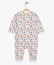 pyjama bebe fille sans pieds imprime fleuri et volants blanc pyjamas ouverture devant9610801_2