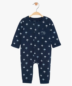 pyjama bebe garcon sans pieds imprime palmiers bleu pyjamas ouverture devant9610901_1