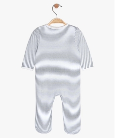 pyjama bebe garcon zippe a rayures en coton bio blanc9611101_2