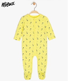 pyjama bebe garcon en coton bio imprime all over jaune pyjamas ouverture devant9611301_1