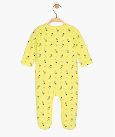 pyjama bebe garcon en coton bio imprime all over jaune pyjamas ouverture devant9611301_2