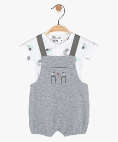 ensemble bebe garcon 2 pieces   salopette et body a manches courtes gris9614601_1