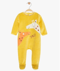 pyjama bebe en velours motif girafe jaune pyjamas velours9616501_1