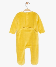 pyjama bebe en velours motif girafe jaune pyjamas velours9616501_2