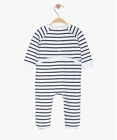 pyjama bebe garcon raye en molleton blanc9616801_2