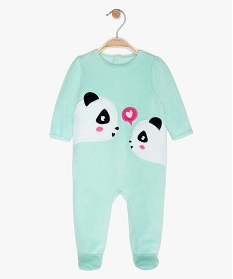 pyjama bebe fille en velours a motif panda bleu pyjamas velours9617001_1