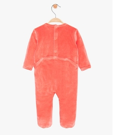 pyjama bebe fille en velours avec inscription orange pyjamas velours9617101_2