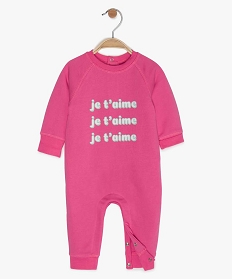 pyjama bebe fille sans pieds imprime poitrine rose9617401_2