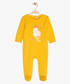pyjama bebe fille a fermeture dos imprime glace jaune9617601_1