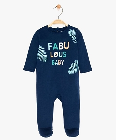 pyjama bebe garcon imprime sur lavant en coton bio bleu9617701_1