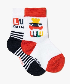 chaussettes bebe fille multicolores (lot de 2) - lulu castagnette imprime9620901_1