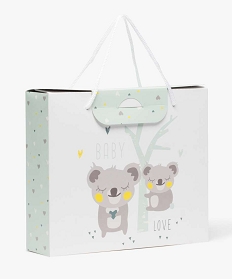 GEMO Boite cadeau bébé avec motifs pandas en papier carton recyclé Blanc