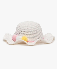 chapeau bebe fille forme capeline a sequins et pompons blanc sacs bandouliere9624701_1