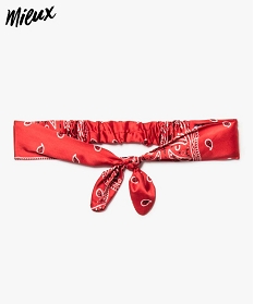 bandeau fille look bandana satine en polyester recycle rouge standard autres accessoires fille9627201_1