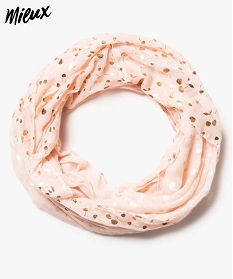 foulard fille snood imprime cerises en polyester recycle rose9631201_1