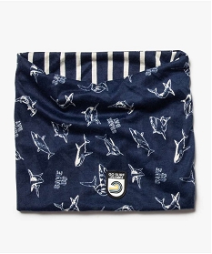 snood garcon reversible motif marin bleu foulards echarpes et gants9634601_1