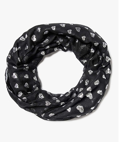 foulard fille snood multiposition motif brillant noir foulards echarpes et gants9635401_1