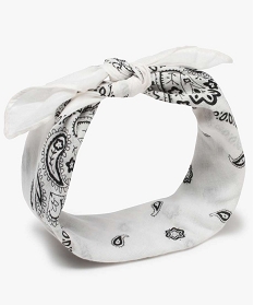 foulard femme bandana avec coton recycle blanc9638901_1
