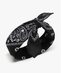 foulard femme bandana avec coton recycle noir9639301_1