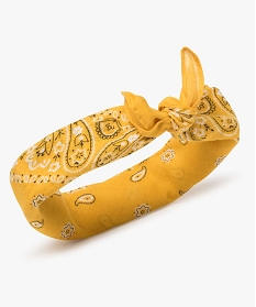 foulard femme bandana avec coton recycle jaune9639901_1