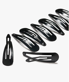 barrettes a cheveux clic-clac unies (lot de 8) noir standard accessoires cheveux9640701_3