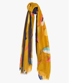 foulard femme a motifs multicolores jaune9645101_1