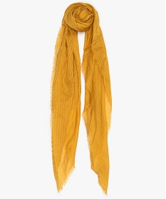 foulard femme en maille texturee avec paillettes jaune9645601_1