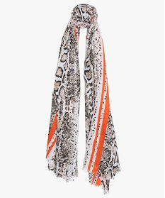 foulard femme avec motifs et touches pailletees orange sacs bandouliere9646101_1