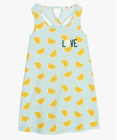 chemise de nuit fille motif citron decoupe dos originale vert9650201_1