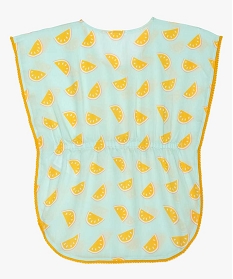 robe de plage fille fluide imprimee citrons avec pompons imprime9652401_2