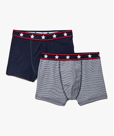 boxers garcon uni et raye (lot de 2) multicolore9653001_3