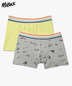 boxers garcon uni et imprime avec coton bio (lot de 2) multicolore pyjamas9653601_1