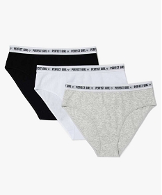 culotte en maille cotelee avec ceinture imprimee fille (lot de 3) multicolore9656301_1