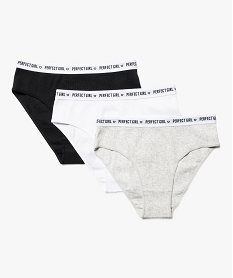 culotte en maille cotelee avec ceinture imprimee fille (lot de 3) multicolore slips shorties9656301_3