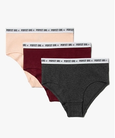 shorty en maille cotelee fille (lot de 3) rose9659501_1