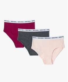 shorty en maille cotelee fille (lot de 3) rose slips shorties9659501_4