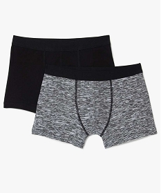 GEMO Boxer en coton stretch uni et chiné garçon (lot de 2) Gris