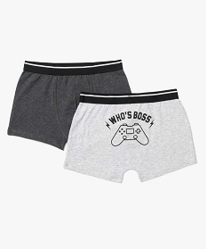 GEMO Boxer à motifs jeux video garçon (lot de 2) Gris