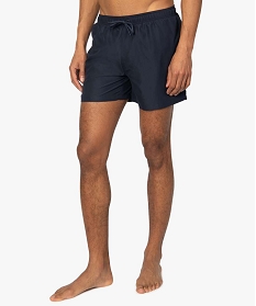 GEMO Short de bain homme uni Bleu