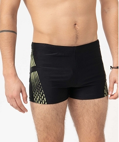 maillot de bain homme forme boxer avec motifs colores noir9676501_2