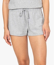 short de pyjama femme en coton stretch gris bas de pyjama9678101_1