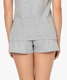 short de pyjama femme en coton stretch gris9678101_2