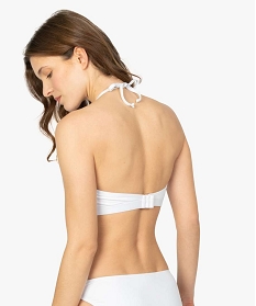 haut de maillot de bain femme forme bandeau a armatures blanc9690801_3