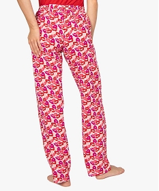 bas de pyjama femme en maitiere fluide a motifs imprime bas de pyjama9691901_2