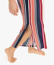 pantalon de pyjama femme avec taille smockee imprime bas de pyjama9692401_2