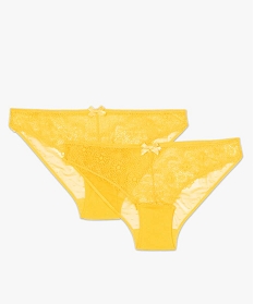 culotte femme en dentelle et tulle (lot de 2) jaune9694401_4