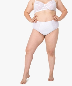 culotte femme enveloppante en microfibre et dentelle blanc culottes9694501_1