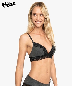 soutien-gorge femme triangle sans armatures en coton bio gris soutien gorge avec armatures9701901_1