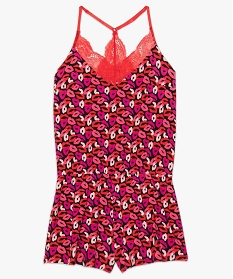 pyjashort femme a motifs avec fines bretelles rose pyjamas, ensembles, vestes9710701_4