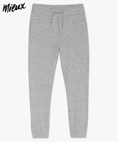 pantalon de jogging garcon en coton biologique molletonne gris pantalons9711001_1